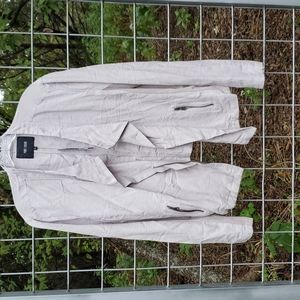 NWT Nic & Zoe grey/beige linen waterfall moto light jacket size XL